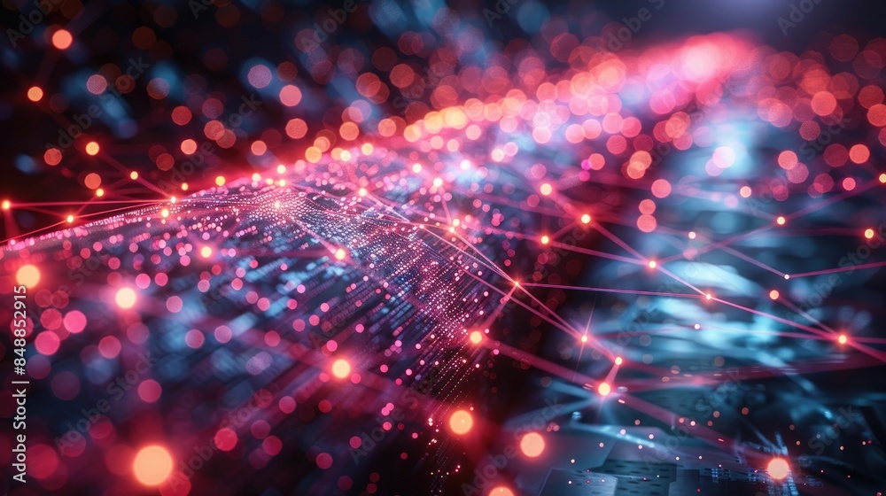 Optical Fiber Cable on Abstract Technology Background