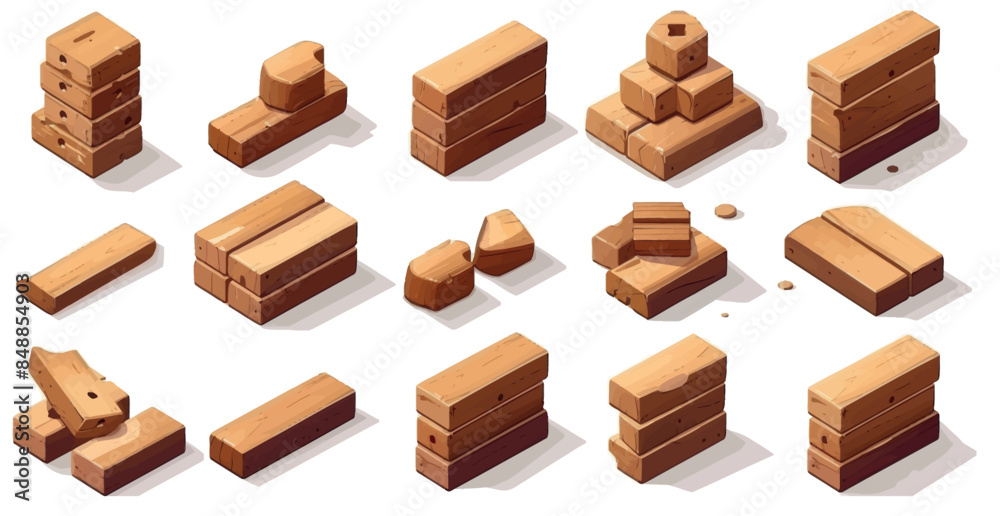 A Jenga game illustrated in a neat modern style. Balanced towers are constructed from wood blocks stacked together. Puzzle games of dangerous choice of wood bricks to succeed.. A Jenga game illustrated in a neat modern style. Balanced towers are constructed from wood blocks stacked together. Puzzle games of dangerous choice of wood bricks to succeed..