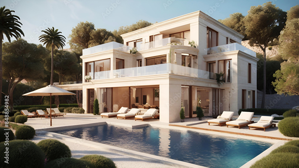 Fototapeta premium Modern villa with pool