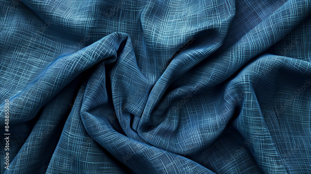 Stoffmuster aus blauer Seide Stoffmuster aus blauer Seide