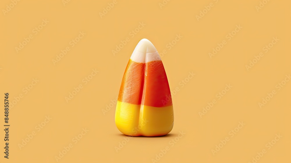 Fototapeta premium Delightful Cartoon Candy Corn on a Yellow Background