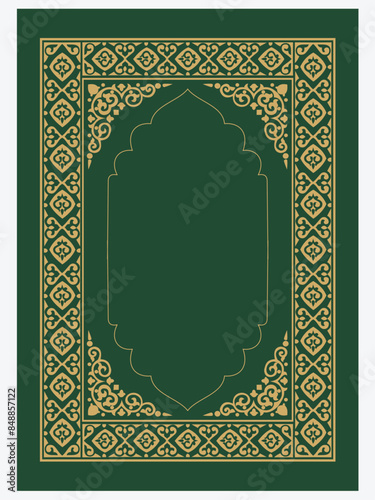Arabic Islamic Style Book Cover Design with Arabic Pattern Border
