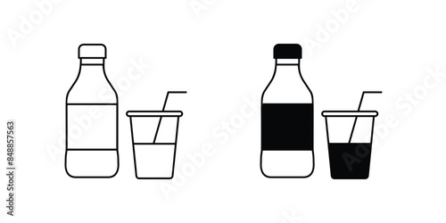 soda icon with white background vector stock illustration