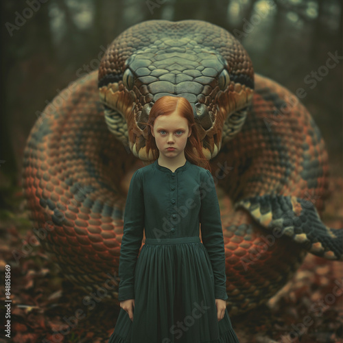 A young girl walks home thr...