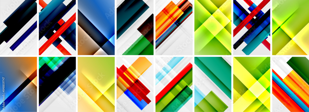 Set of low poly triangles poster geometric backgrounds. Vector Illustration For Wallpaper, Banner, Background, Card, Book Illustration, landing page Set of low poly triangles poster geometric backgrounds. Vector Illustration For Wallpaper, Banner, Background, Card, Book Illustration, landing page
