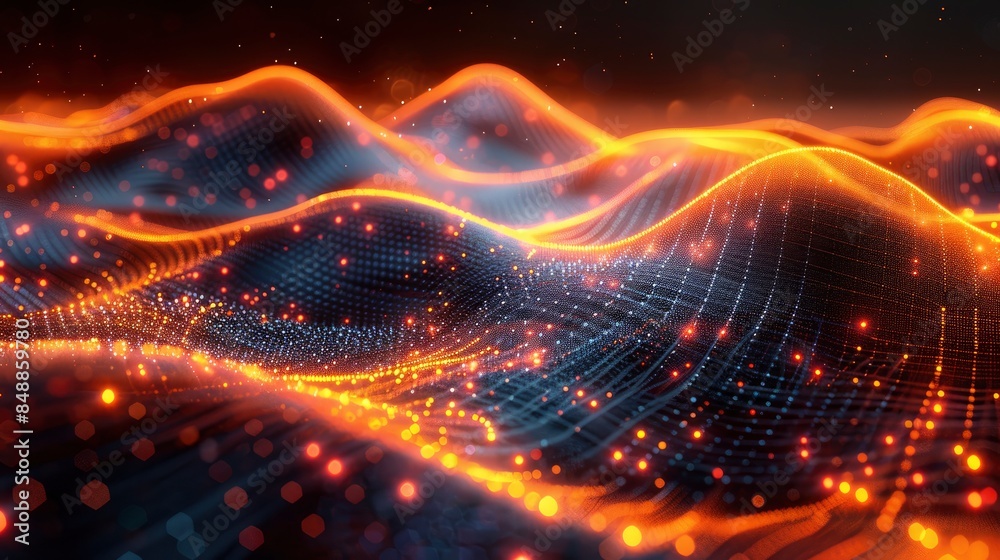 Abstract 3D Depiction Of Connections In A Sound Wave, Abstract Background HD For Designer Abstract 3D Depiction Of Connections In A Sound Wave, Abstract Background HD For Designer