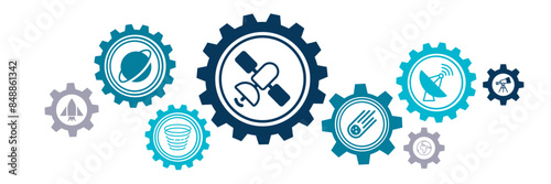 astronomy icon concept – space exploration / cosmology / natural science: vector illustration