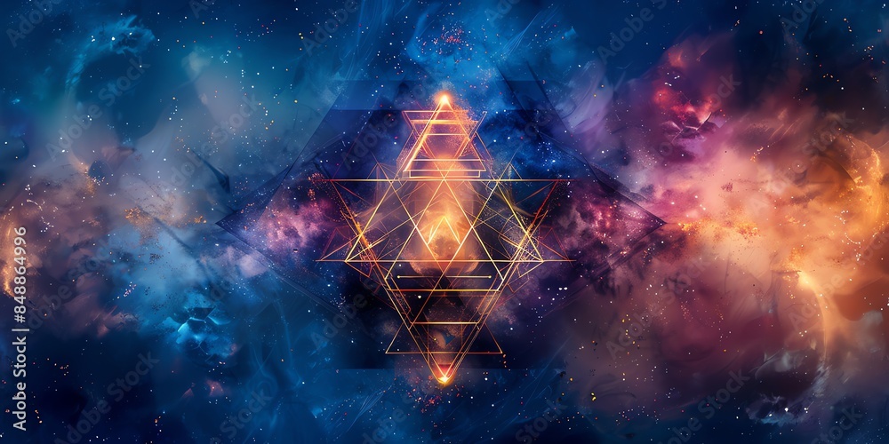 A triangle, mystical design inspired by the I Ching, with ancient Chinese symbols and hexagrams. surrounded by an intricate pattern of trigrams. The background is a gradient of deep blues and purples A triangle, mystical design inspired by the I Ching, with ancient Chinese symbols and hexagrams. surrounded by an intricate pattern of trigrams. The background is a gradient of deep blues and purples