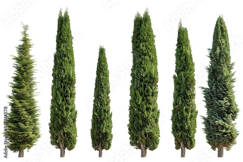 Group of cypress trees with a long lifespan. Generative Ai photo