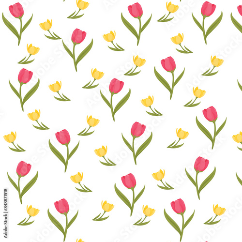 seamless pattern with tulips