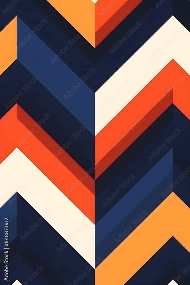 Vibrant Chevron Design in Navy and Orange with a Modern Twist Vibrant Chevron Design in Navy and Orange with a Modern Twist