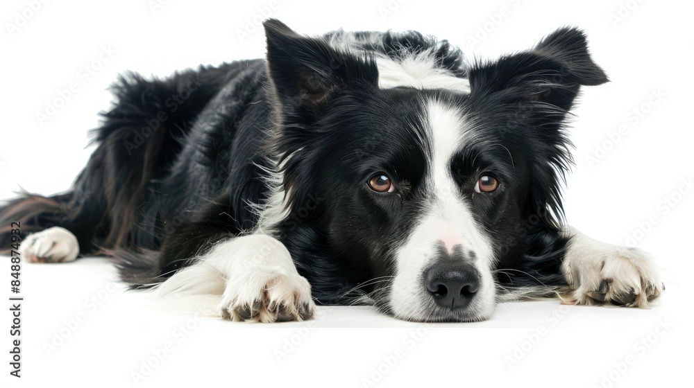 Fototapeta premium Border collie isolated on white background