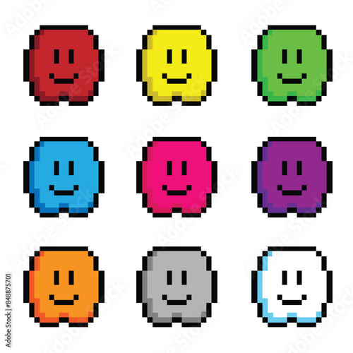 cloud colorful pixel collection