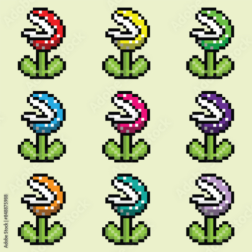 enemy monster flower pixel collection