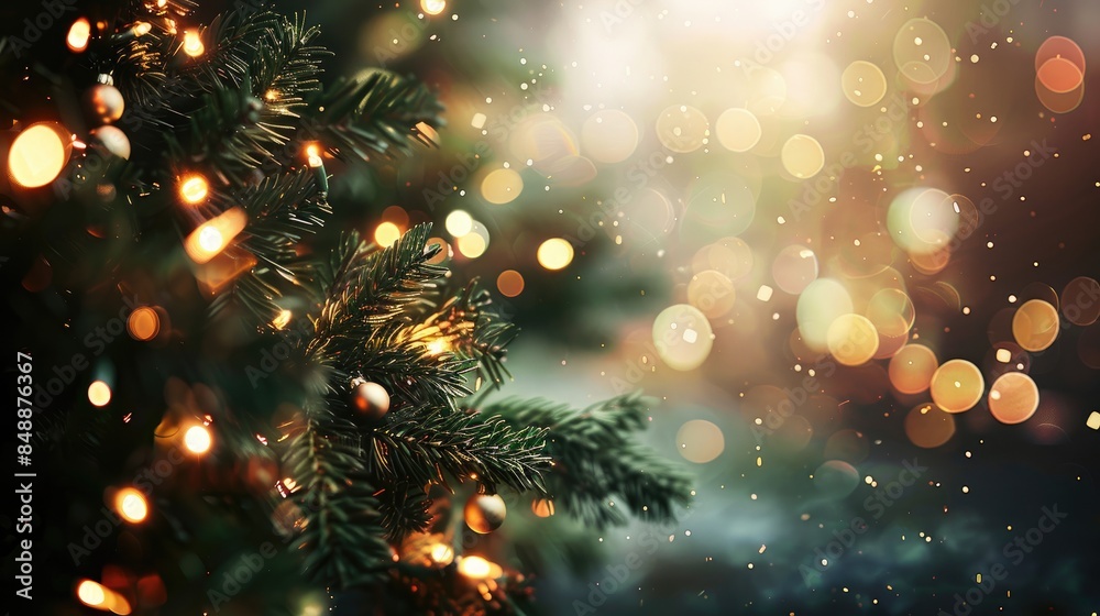 Christmas background with blurred lighting