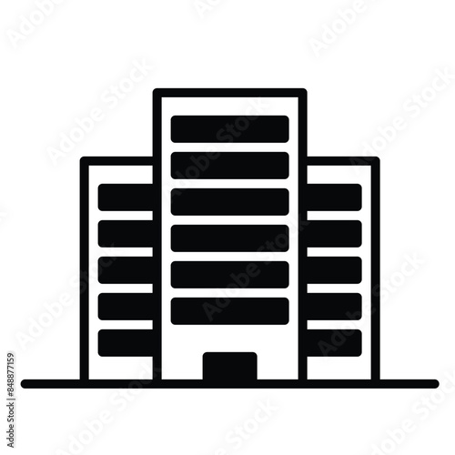 hotel icon vector or logo illustration outline black color style