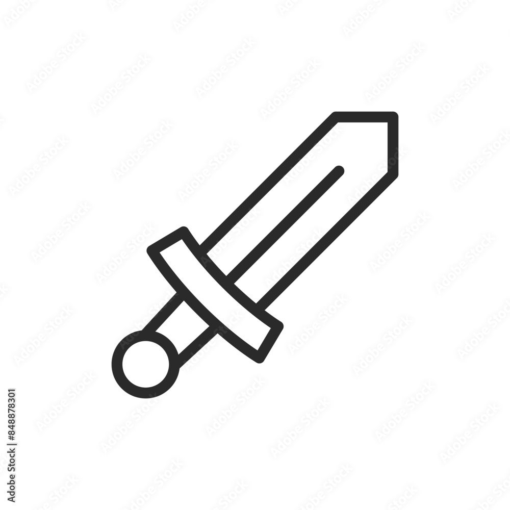 Sword, linear style icon. Editable stroke width Sword, linear style icon. Editable stroke width
