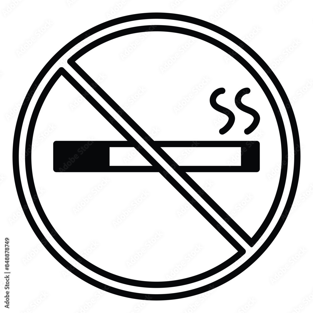 no smoking icon vector or logo illustration outline black color style no smoking icon vector or logo illustration outline black color style