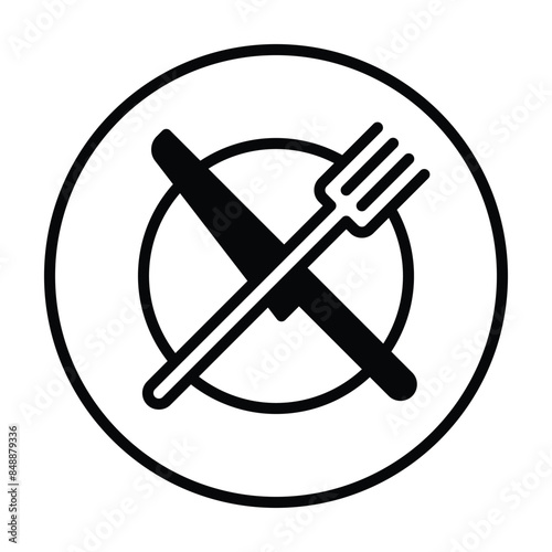 Cutlery icon vector or logo illustration outline black color style
