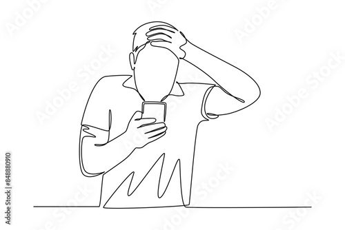 Earthquake safety concept. Single line draw design vector graphic illustration.