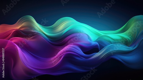 Beautiful colorful waves on a black background