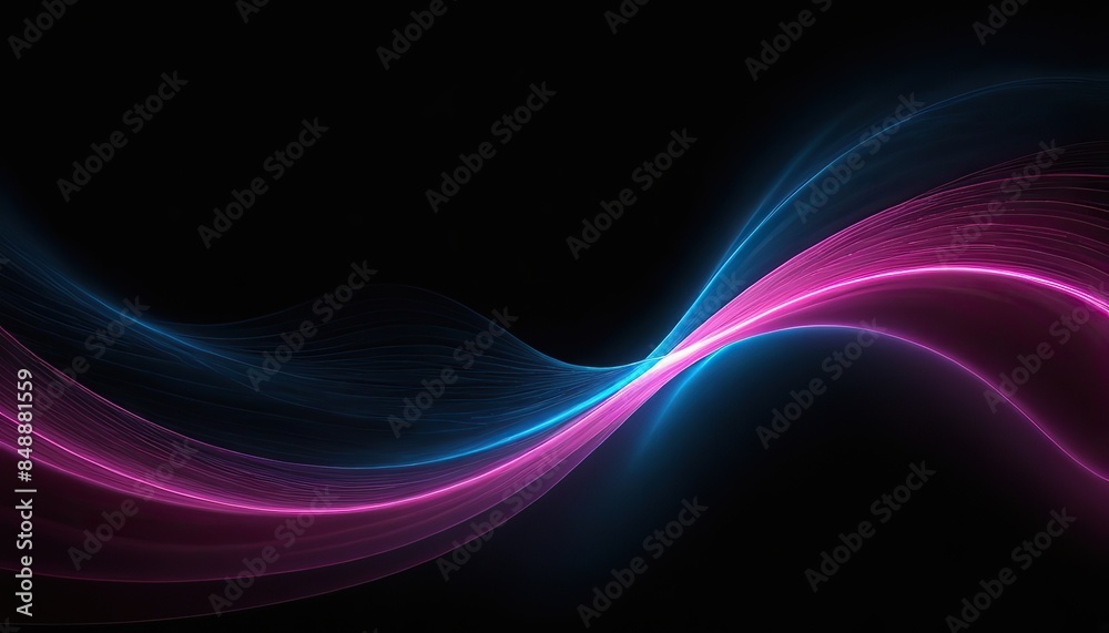 Obraz premium Vibrant grainy gradient abstract background blue green purple glowing color shape on black background