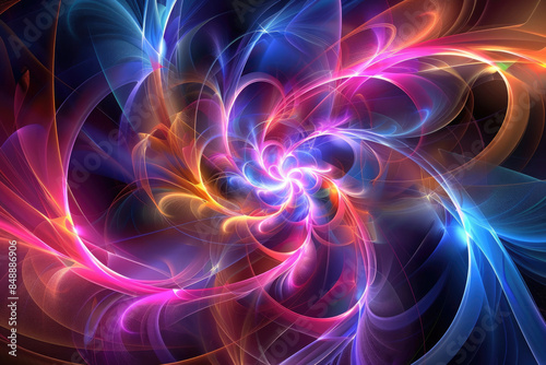  Abstract 3D Background with Geometric Shapes and Dynamic Colors © Smart AI
