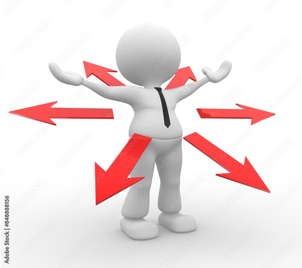 3d person with a red arrow 3d person with a red arrow