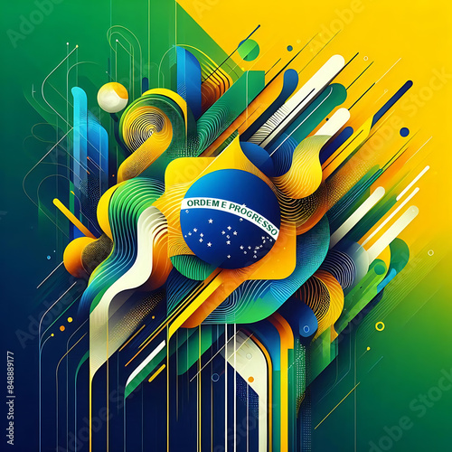 Happy Brazil Independence Day illustration, Brazil Independence Day Background, Generative AI