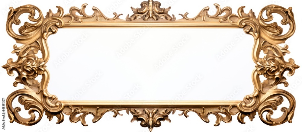Antique gold frame on a white background with clipping path for design and copy space image Antique gold frame on a white background with clipping path for design and copy space image