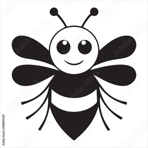 Bee silhouette vector illustration