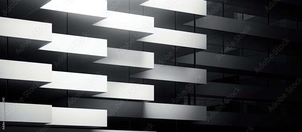 Modern architecture abstract black and white building facade with copy space image Modern architecture abstract black and white building facade with copy space image