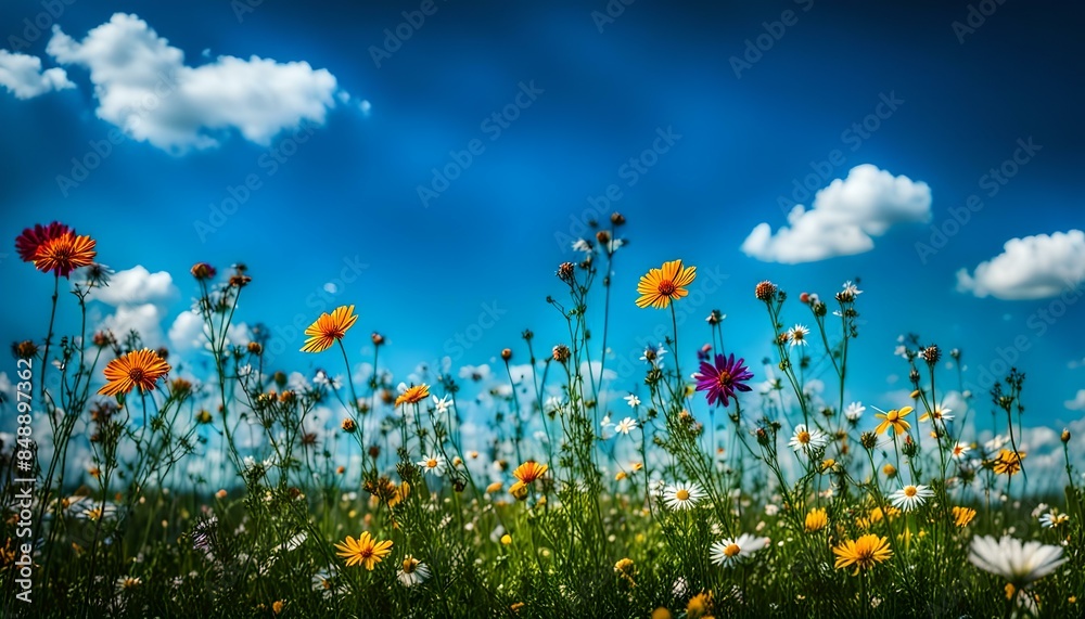 Wild Flowers And Blue Sky Wild Flowers And Blue Sky