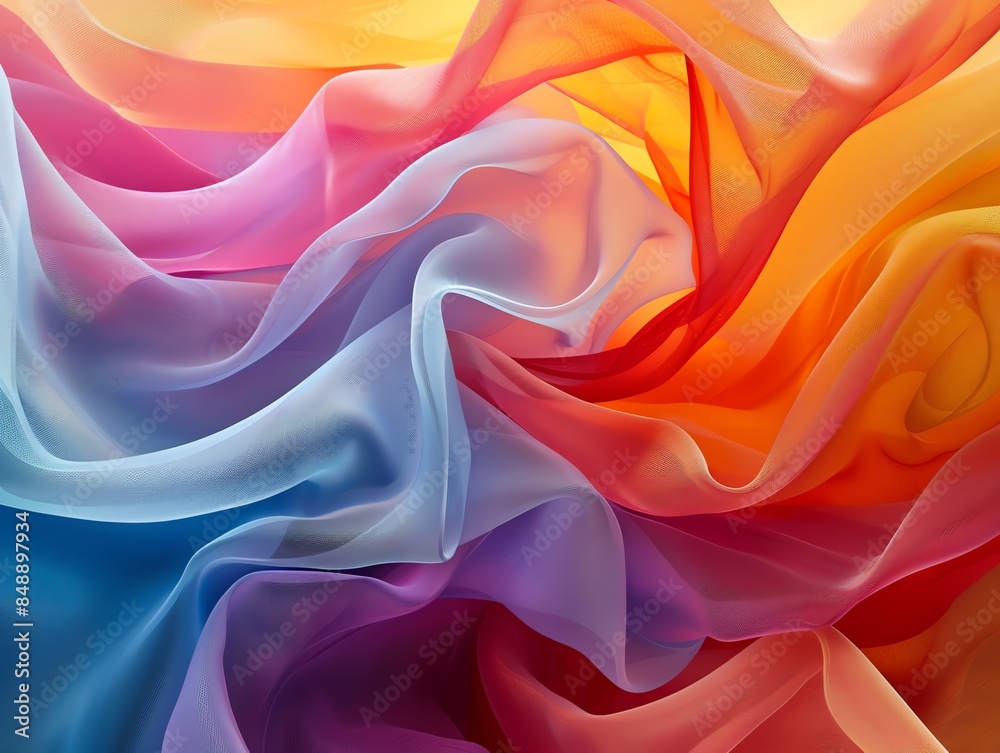 Obraz premium Striking abstract wallpaper with geometric forms, vivid colors, and flowing lines, highdefinition, isolated background, spacious copy space