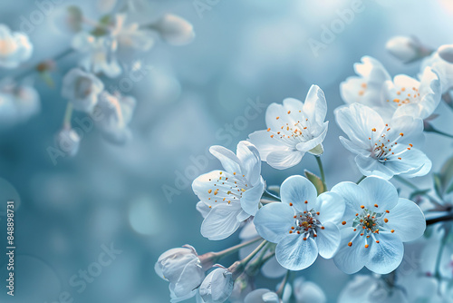 Beautiful Close up of cherry flowers with blur background.