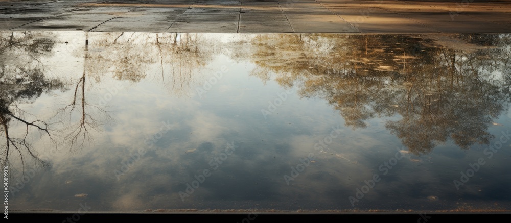 Fototapeta premium Reflective surface with copy space image