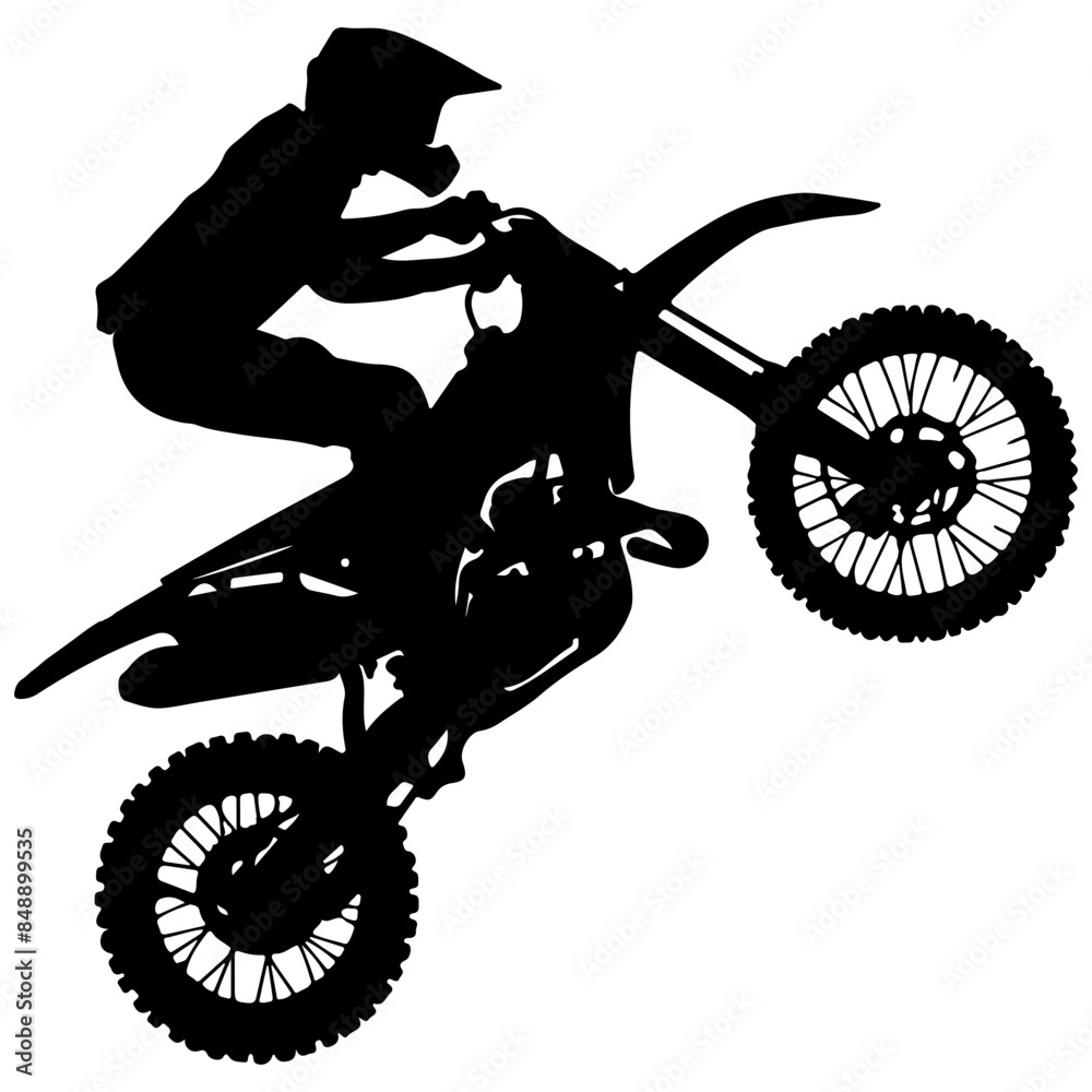 Fototapeta premium dirtbike doing a whip trick in the 
