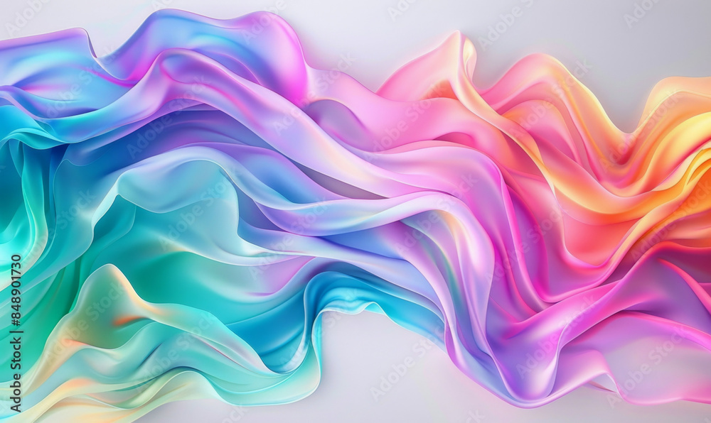 Abstract waves shape glowing in ultraviolet spectrum. Background for banner, backdrop or texture for 3D mapping