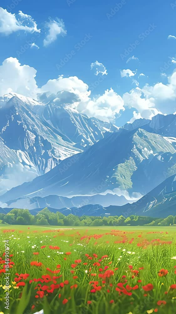 meadow with flowers Peak of Tranquility background video meadow with flowers Peak of Tranquility background video