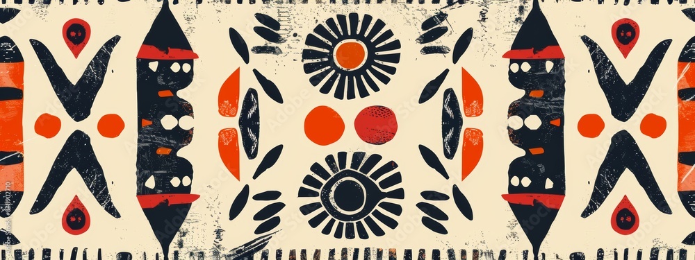 Pattern inspired by tribal motifs and patterns. Pattern inspired by tribal motifs and patterns.