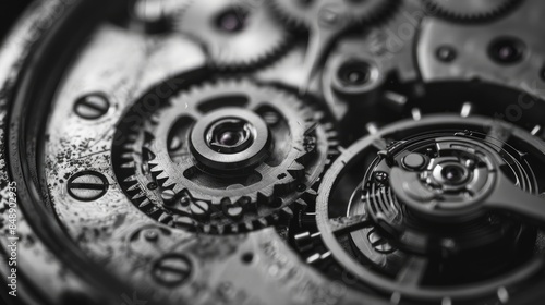 Wallpaper Mural Detailed monochrome macro capture of vintage watch mechanism Torontodigital.ca