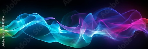 Plakat w ramie a blue light illuminates a smoke - filled background, creating a mesmerizing visual effect