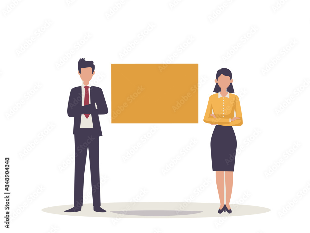 white background, Business man and woman stands near big envelope vector image, very simple and isolate in the style of animated illustrations, white background white background, Business man and woman stands near big envelope vector image, very simple and isolate in the style of animated illustrations, white background