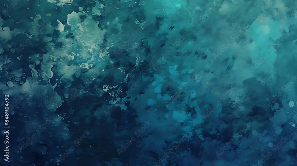 Fototapeta premium a serene blue water scene with a variety of fish swimming in it