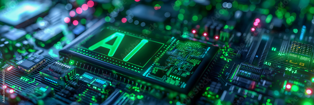 Green AI text with digital and futuristic elements that glow in the dark is one example of an artificial intelligence banner technology based on data science and innovation in internet cyberspace. Green AI text with digital and futuristic elements that glow in the dark is one example of an artificial intelligence banner technology based on data science and innovation in internet cyberspace.