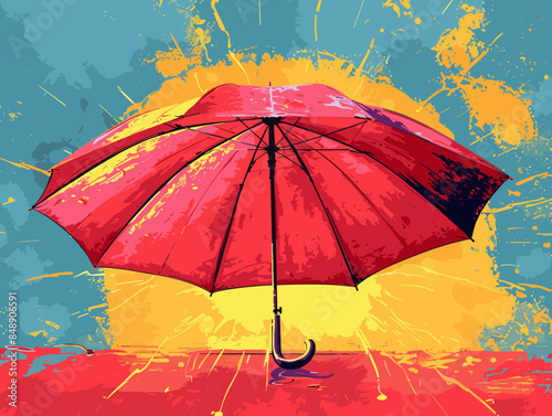 sun umbrella on colorful background summer vector illustration for your design
