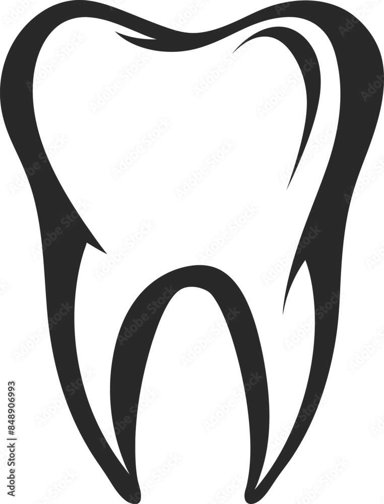 Naklejka premium Tooth Icon Flat Vector Illustration.