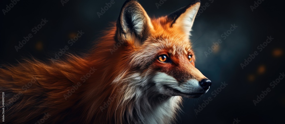 Fototapeta premium The red fox a significant furbearing animal in the fur trade has a rich history of interactions with humans and is the largest of the true foxes perfect for a copy space image
