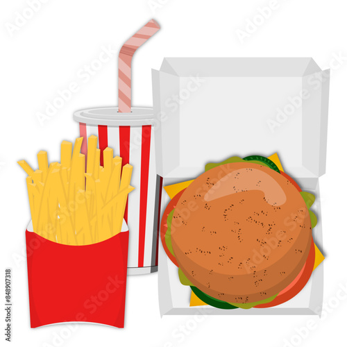 햄버거셋트(음식+식품+패스트푸드)