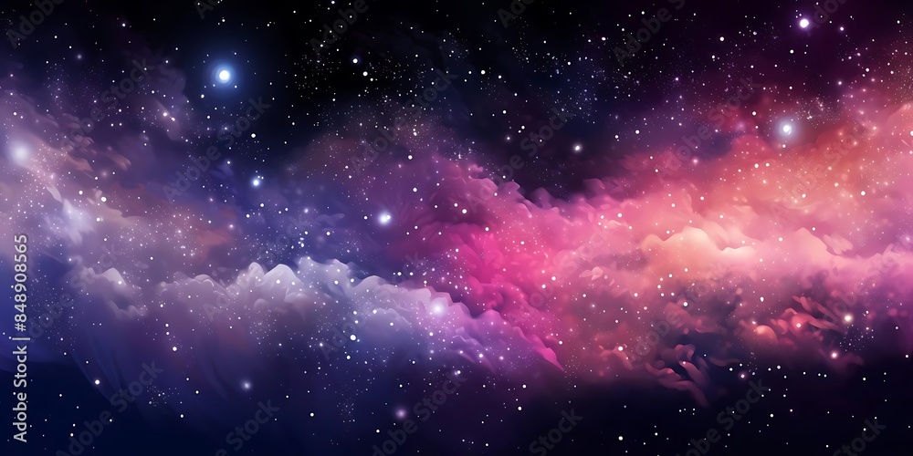 Fototapeta premium a space - themed wallpaper featuring a planet, stars, and a distant galaxy